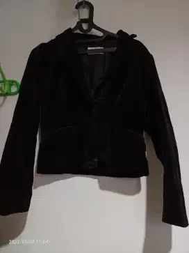 Blazer beludru crop top