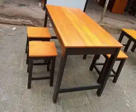 Meja kursi cafe kekinian full kayu murah