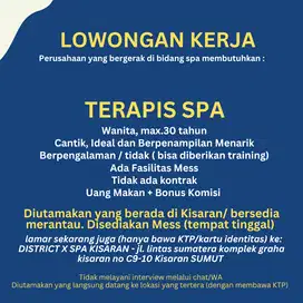 Loker Terapis Spa Kisaran