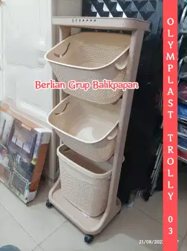 Keranjang Susun - Roda Olymplast Flexible Trolly 03