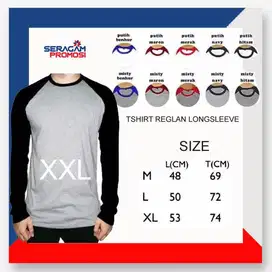 Kaos Polos Reglan Panjang XXL