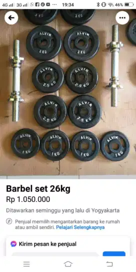 Barbel dumble alat fitnes.  FREE ONGKIR