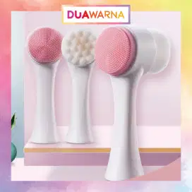 DuaWarna Sikat Pembersih Cuci Muka 2sisi Facial Brush 2in1 Sikat Pijat