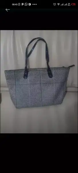 Tote bag tas biru kotak