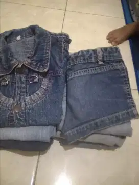 jual borongan celana jeans & baju jeans anak 220rb (10pcs) kondisi ok!