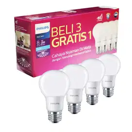 Lampu Led Philips 8 Watt Paket 1Dos isi 4