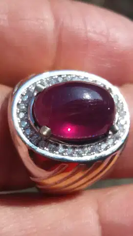 Jual Batu Cincin Permata Red Pigeon Ruby Crystal Top