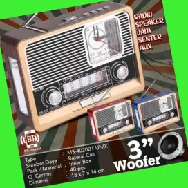 JOS ! RADIO KLASIK  RETRO = Fitur Komplit Jam + Lampu emergency + MP3