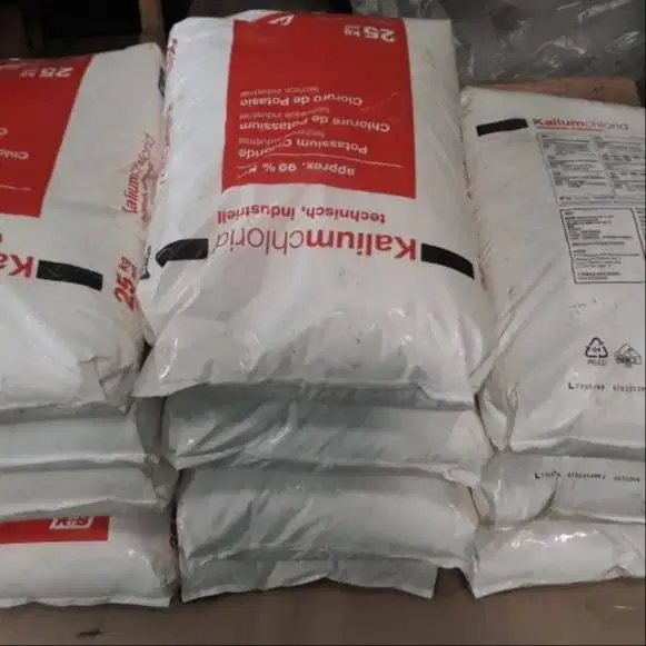 Jual bahan kimia KCl Potassium Chloride technical ex Jerman zak 25 kg