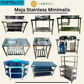 Meja Stainless Kompor / Meja Dapur / Sink Stainless Steel Serbaguna