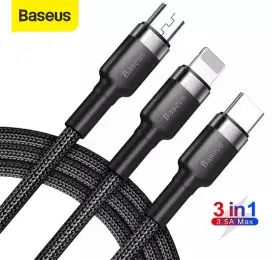 Kabel charger 3 in 1 merek Baseus support fast charging