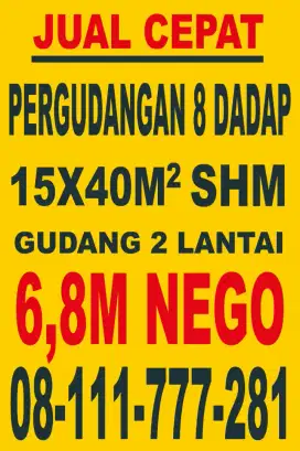 JUAL CEPAT GUDANG SIAP PAKAI