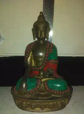 Patung kuningan kuno Buddha Shakyamuni original Tibetan Nepal langka