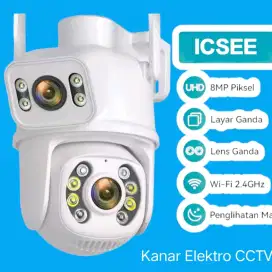 Kamera Cctv Robot Outdoor 8MP Dual Lensa Berputar 360 derajat