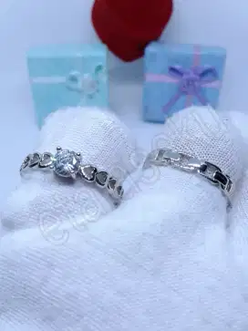 Cincin couple pasangan silver chain of love