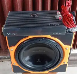 Audio Mobil Subwoofer 12, merk Venom Intelegent + Power 4channel, dps