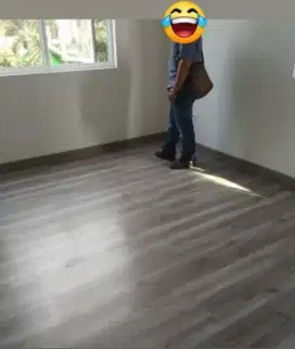 Lantai kayu parket terpasang