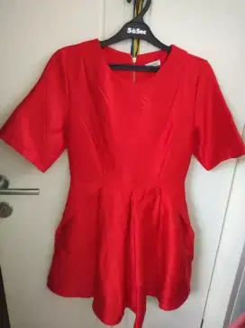 Dress Pesta Merah (Panelli) size L