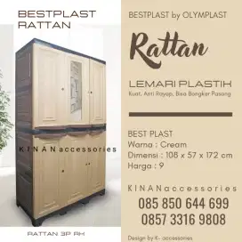 Lemari Bestplast 3 Pintu tipe Rattan