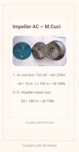 Impeller  AC ~ Mesin  cuci