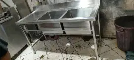 Double sink bekas resto ex cafe (kitchen equipment)