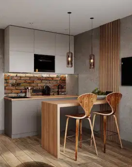 Lemari pakaian kitchenset dan interior minimalis