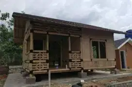 Rumah bambu saung bambu bohor