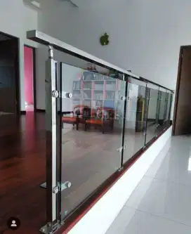 Railing Tangga Kaca Tempered Pagar Stainless Stell Minimalis Canopy 20