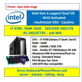 pc rakitan i7 4790 SSD 512gb HDD 1TB editing gaming studio server