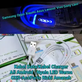 Charger Kabel Data LED Cas Ces Samsung Xiaomi Sony Asus Oppo Lenovo