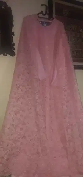 Gamis Set Full Brukat.Model Cape.Dress Brokat Glitter.Like New Nominus