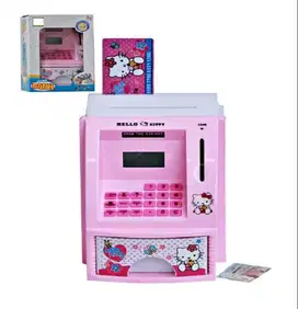 Celengan Edukasi ATM Education Anak Ada Kartu Pink HK Hello Kitty Girl