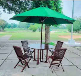 MEJA TAMAN, MEJA CAFE OUTDOOR, meja payung, kursi lipat