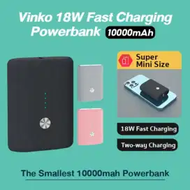 Vinko PB10 Mini Powerbank Power Bank 10.000mah PD Fast Charging-BLACK