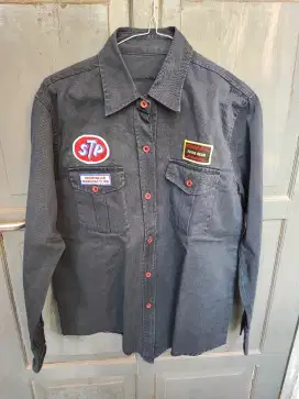 Kemeja Original STP Oil Workwear Bahan Chinos size M