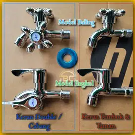 Keran shower mandi cabang chrome 1/2 inch - Kran Multi Double Ganda