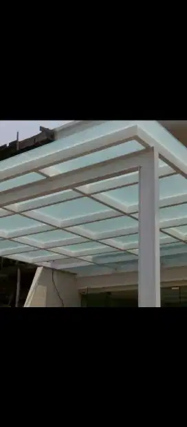Kanopi besi atap kaca solar flat bening 3mm