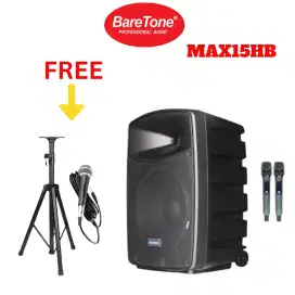 Speaker Portable Wireless Baretone MAX15HB 15 inch Original SNI