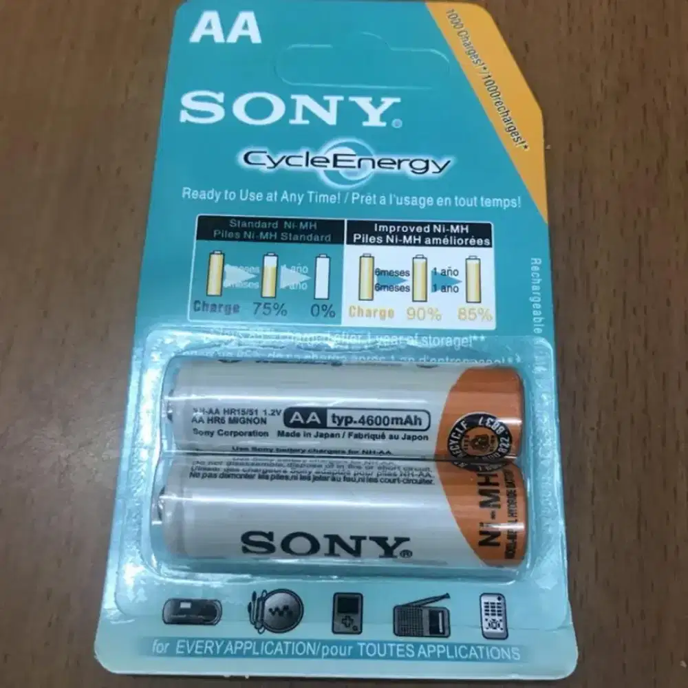 batrai cas sony ukuran AA (ISI sepasang)