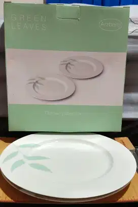 DIJUAL Arzberg Dinner Plate 2pcs, motif Green Leave, made in Germany