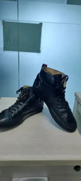 GUCCI MEN'S BOOT SNEAKERS LEATHER BLACK