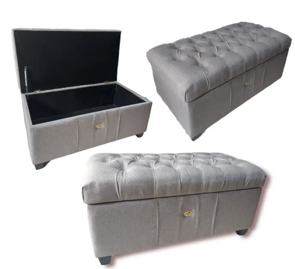 Sofa stool box bahan suede import