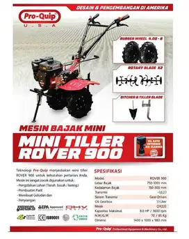 Gasoline Mini Tiller (Traktor Bajak Tanah) - PROQUIP ROVER 900