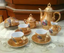 Teh / Tea Set Gold Antik Made in Jepang / Japan Motif Eropa Jual Murah