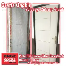 Pintu Angzdoor HDF Groove Minimalis | Gratis Ongkir Surabaya Sidoarjo