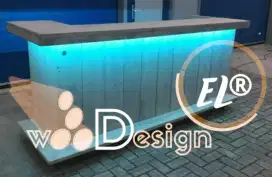 MEJA BAR LED DESAIN CAFE COFFEE RESTO PROJECT