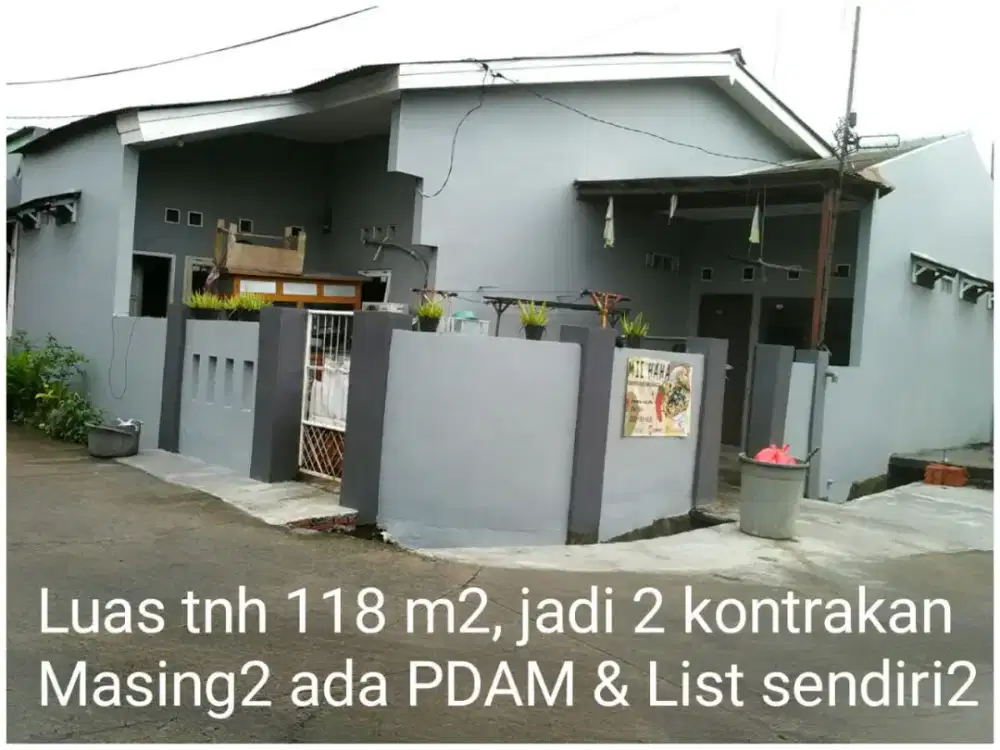 Jual Rumah,Kerawang Brt, SHM,118m2, 2 kontrakan, pusat kota, 600 juta