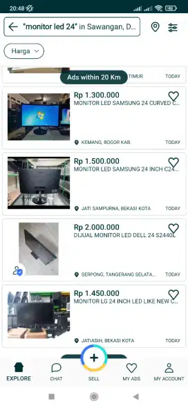 monitor PC LED 22 termurah LG