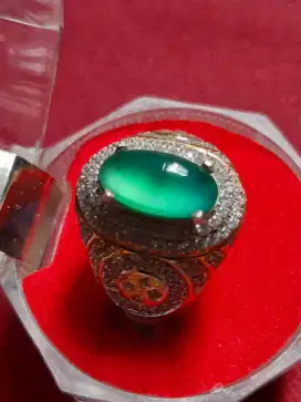 Cincin batu bacan doko hq kualitas ring perak mewah