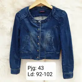 Jacket Jaket Denim Crop Top Wanita